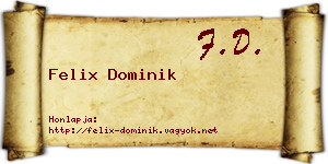 Felix Dominik névjegykártya